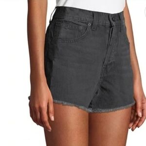 10 DEREK LAM Crosby Drew High-Rise Classic Cutoff Shorts In Washed Black.Size 24